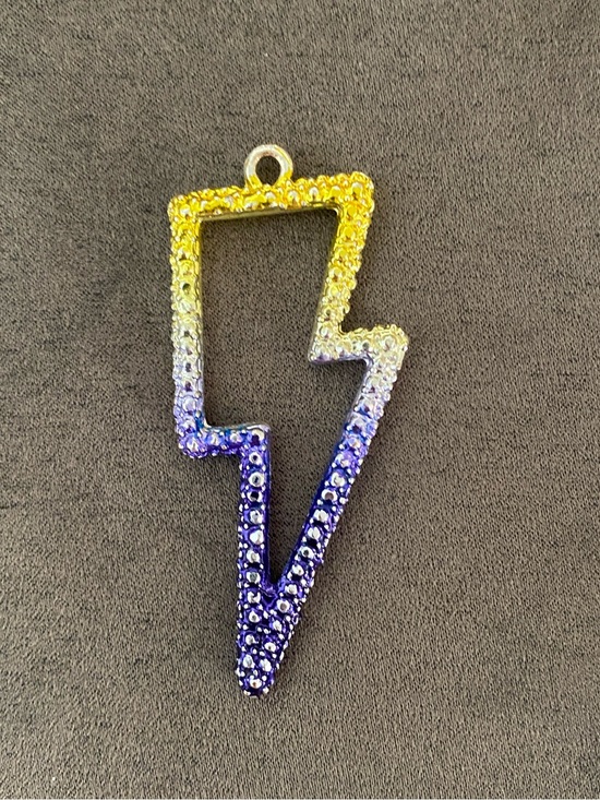 Betsey Johnson Accessories - Betsey Johnson Yellow to Purple Lightning Bolt Key Charm